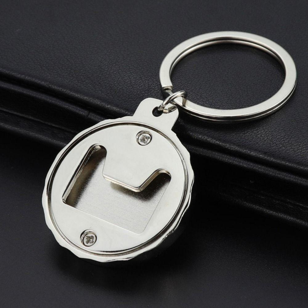 Cap Shape Kitchen Bar Party Supplies Round Cap Cover Bottle Opener Beer Opener with Key Chain