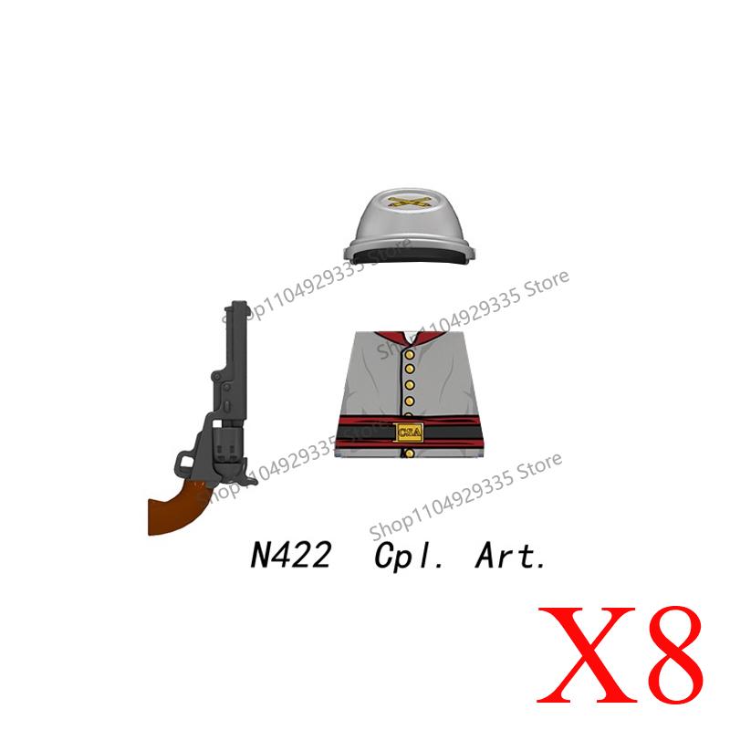 MOC Military Soldier Building Blocks US Infantry West Cowboy Soviet Army Police Game Character Arthur Morgan Gun Bricks Toy Gift