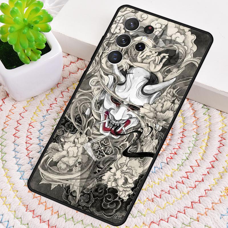 Японская маска демона Они Ханья Самурай Чехол для телефона для Samsung Galaxy note 10 pro S26 S25 S24 S23 S22 S21 Plus Ultra