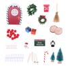 Yousheng 1 Set Christmas Mini Elf Door Decoration Wooden Fairy Garden Tiny Gnome Door Figurine Statue Miniature Xmas Scene Model Ornament