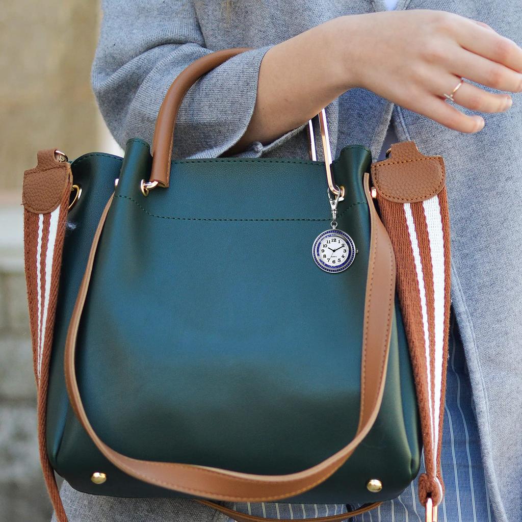 Часы-карабин Lancardo, карманные часы с брелоком, аналоговые карманные часы с бриллиантами, удобные для повседневной жизни, скалолазания, поездок на работу, Рождества