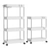 Тележка для хранения, 3-х уровневая мобильная полка-органайзер, большая вместимость, простая установка, регулируемый дизайн, тележка для хранения на колесиках