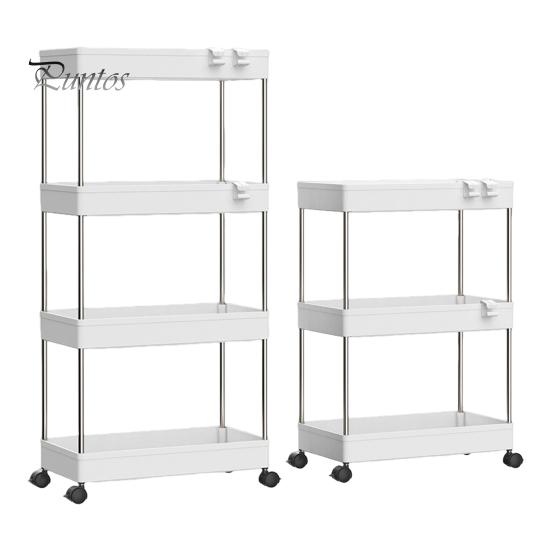 Тележка для хранения, 3-х уровневая мобильная полка-органайзер, большая вместимость, простая установка, регулируемый дизайн, тележка для хранения на колесиках