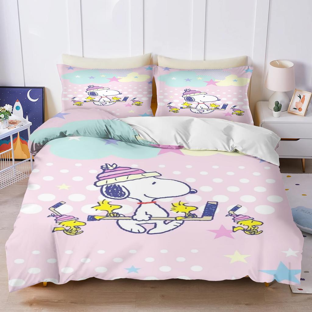 Постельное белье Snoopy для пары Пододеяльник Размер Twin Комплекты 100% Полиэстер 3D Детский Комплект Постельного Белья 3-Piece 1 Пододеяльник
