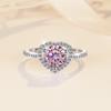 Moissanite Ring for Women 1 Carat Love Couple Engagement Wedding Pink Color Treasure S925 Sterling Silver Ring