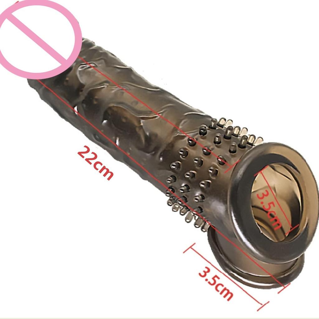 Мужская насадка для усиления удовольствия - Текстурированный удлинитель пениса со стимулирующими частицами, Презерватив для продления чувствительности, Секс-игрушка для пар