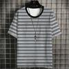 Модная мужская футболка с полосатым узором, классическая, модная, для путешествий, повседневная, уличная, впитывающая пот, быстросохнущая, высококачественная, с коротким рукавом