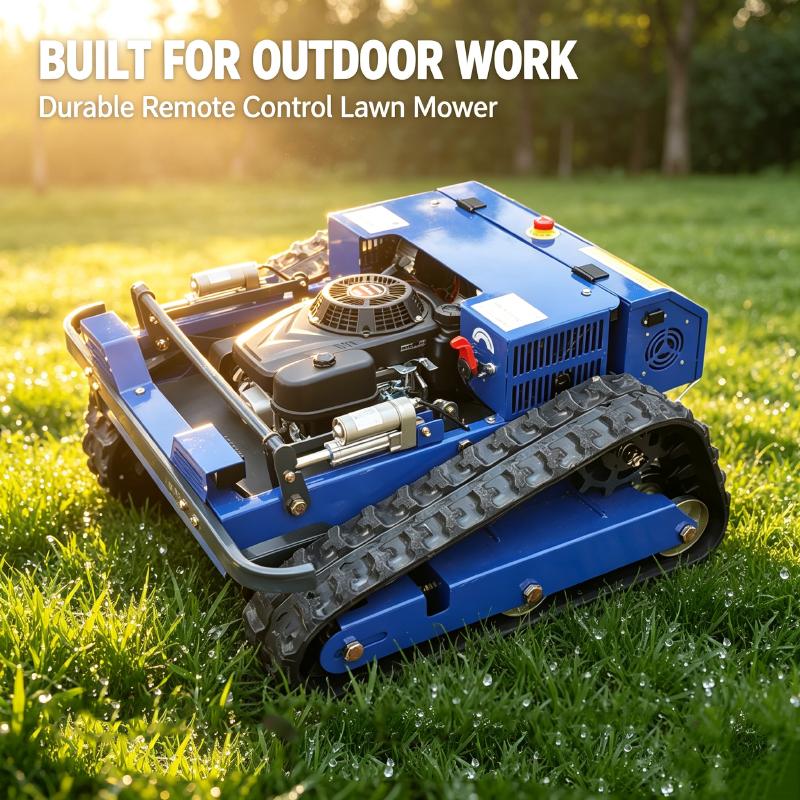 Heavy Duty Crawler Gas RC Lawn Mower Tracked Remote Control Grass Cutter for Hillside