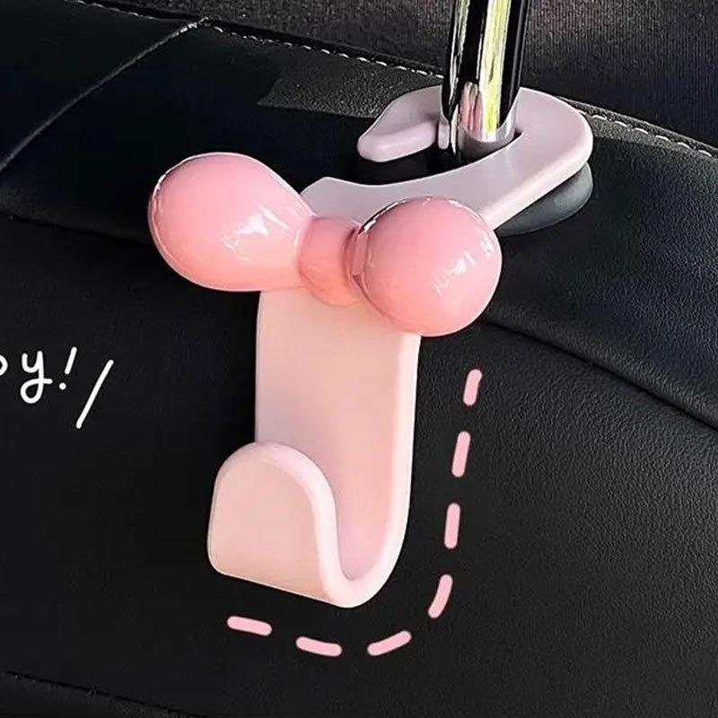 Bow Shaped Car Hook, Pink Car Storage Bag Hook