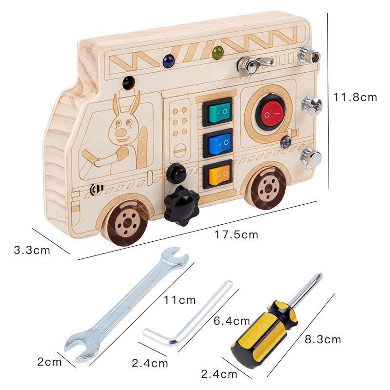 Montessori LED Circuit Board Wooden Busy Toy for Early Education