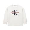 Классический логотип Удобная футболка с длинным рукавом Детские топы Слоновая кость CK2332007GS-001