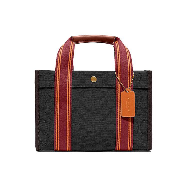 Coach Spin 27 Classic Monogram Tote Bag With Multi-Functional Zipper Pocket And Snap Closure Women Tote Bags Black C8635-B4M2
