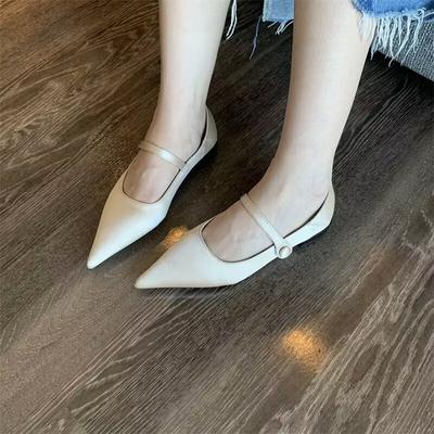 Новые весенние туфли женские модные винтажные атласные туфли на низком каблуке с острым носком и неглубоким вырезом Мэри Джейн