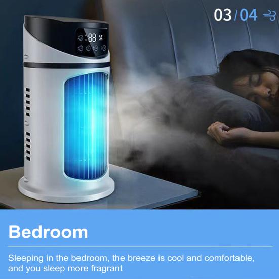 Персональный мини-кондиционер, бытовые вентиляторы для охлаждения воздуха, настольный увлажнитель воздуха с фильтром, подсветкой, регулировкой времени и скорости распыления