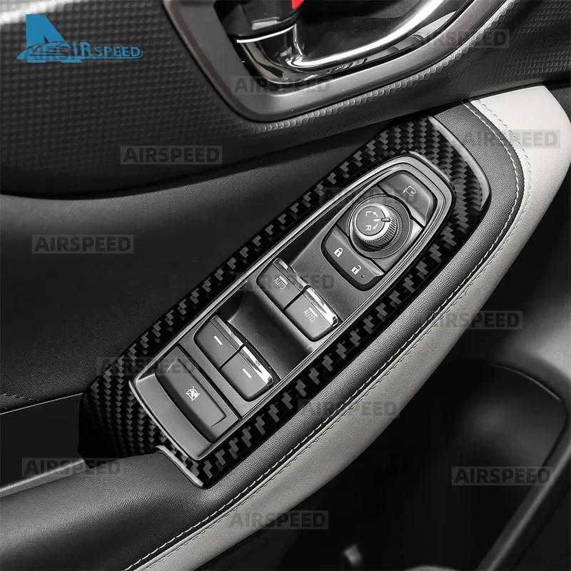 Реальная мягкая наклейка-молдинг из углеродного волокна LHD RHD для Subaru Forester 2024 Кнопка подъема стекла автомобиля Интерьер