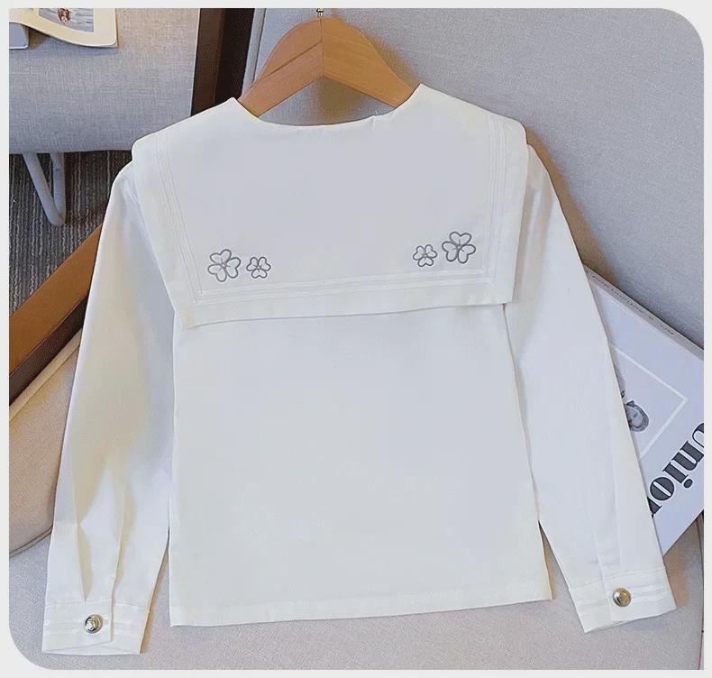 Комплект из двух предметов: юбка в клетку с длинными рукавами для девочек JK — стиль колледжа