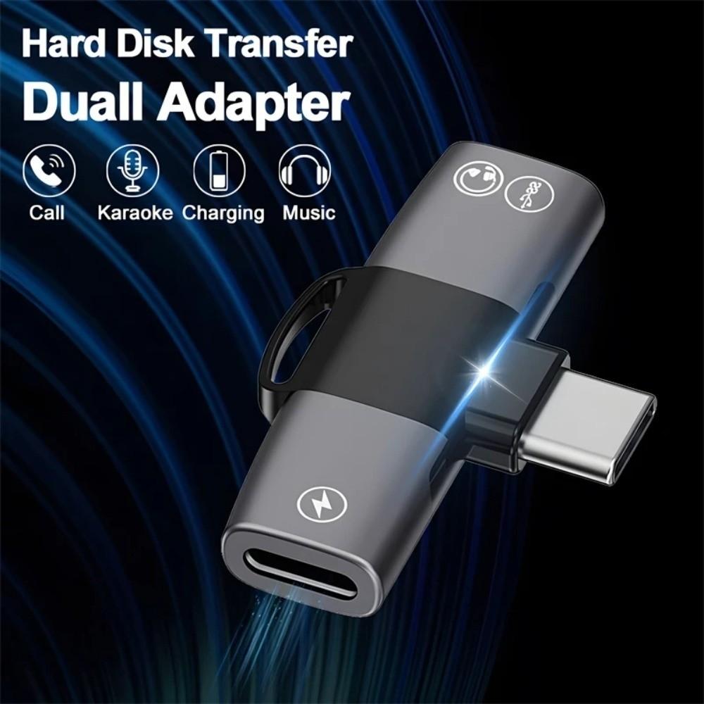 Адаптер-конвертер USB Type C с быстрой зарядкой Type C 2-в-1 Многофункциональный адаптер U-диск