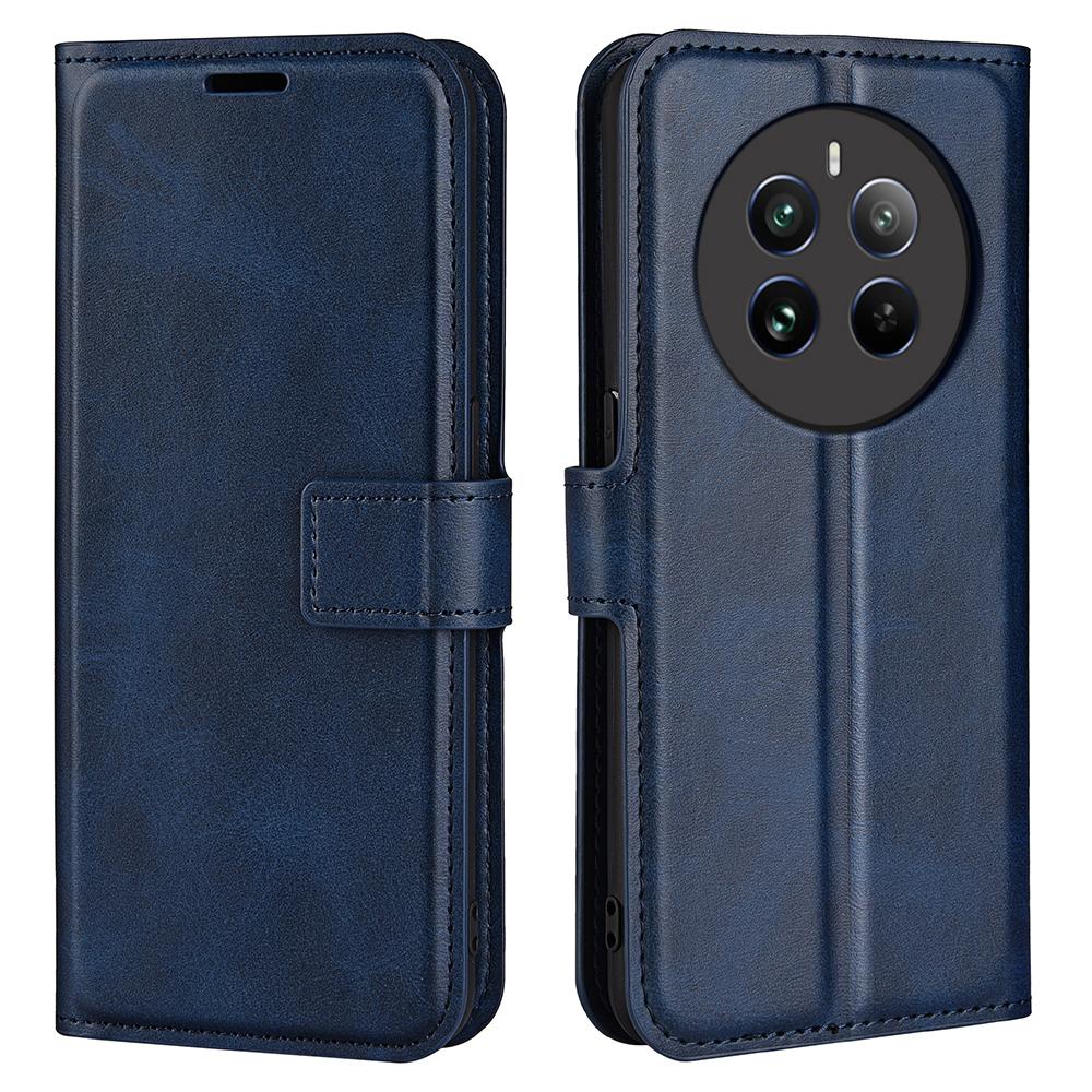 For Realme 12 4G/12+ 5G Leather Case Calf Texture Phone Wallet Cover