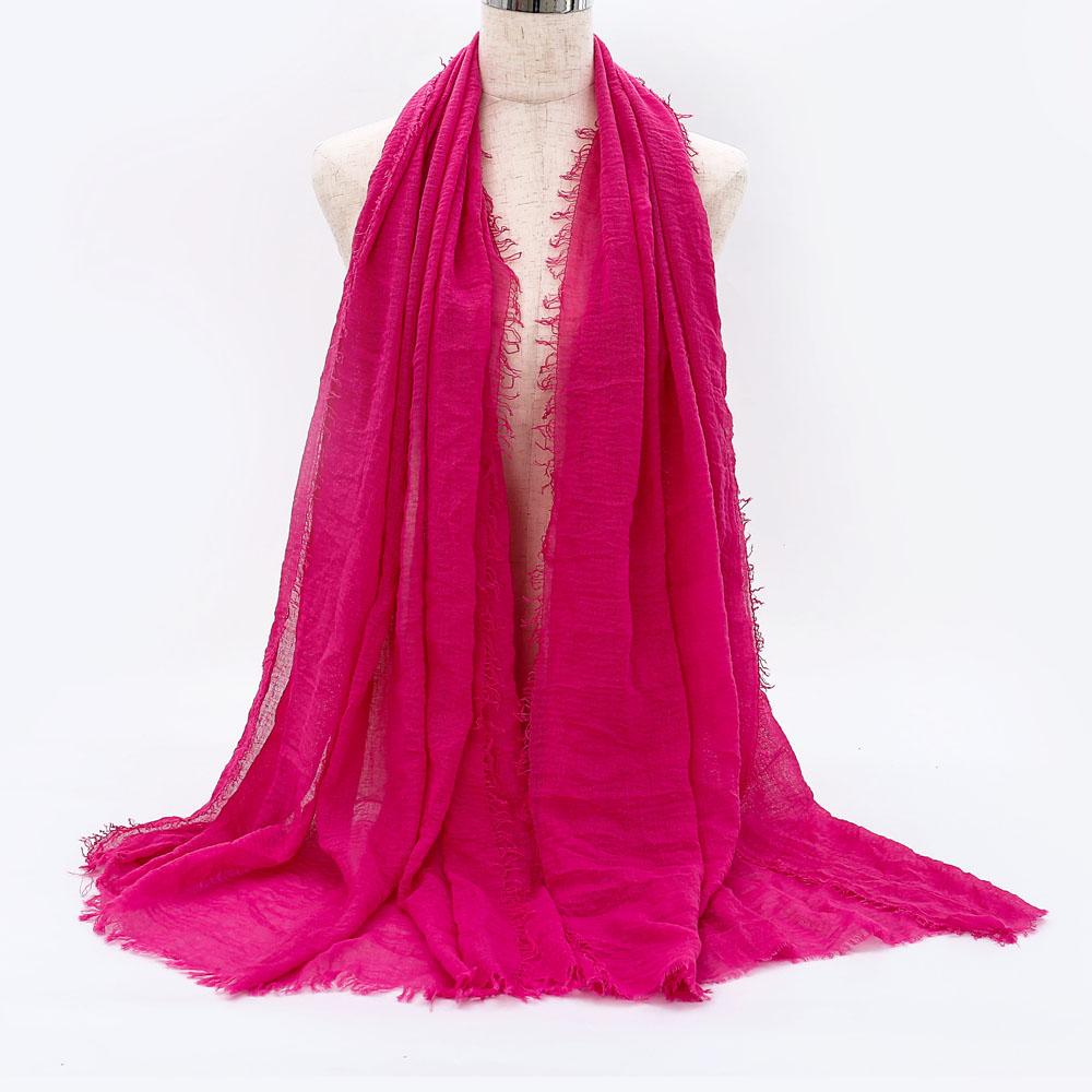 Big Size Crinkle Cotton Hijab Scarf Women Turban Muslim Shawl Plain Bandana Breathable Women's Shawls Foulard Hijab Hood Ramadan