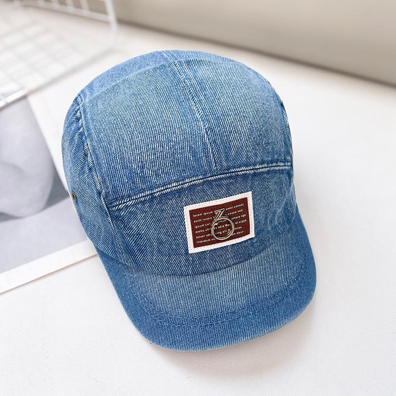 Винтажная бейсболка из выстиранного денима для детей, универсальная, с коротким козырьком, хип-хоп шляпа, нишевый дизайн, солнцезащитная кепка для мужчин