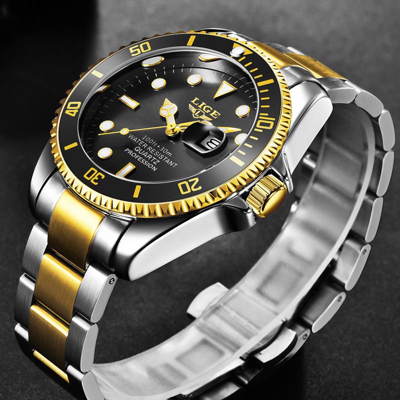 LIGE Top Brand Luxury Fashion Men's Watch Waterproof Date Clock Sport Watches for Men Quartz Wristwatch Relogio Masculino+Box
