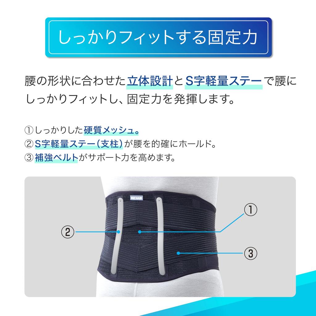 MediAid Lumbar Firm Middle Medical Lumbar Japan Sigmax [Official Shop] Supporter, Guard, Waist, Standard, LL, Support, Manufacturer, Corset, Unisex,