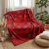Red Rose Floral Print Theme blanket Lightweight Warm Flannel Blanket Decorative Throw Blanket for Home Decoration