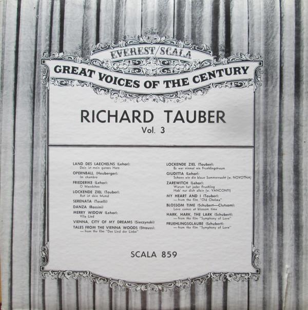 Виниловая пластинка RICHARD TAUBER Richard Tauber Том. 3 SCALA859 EverestScala US Классический Б/У