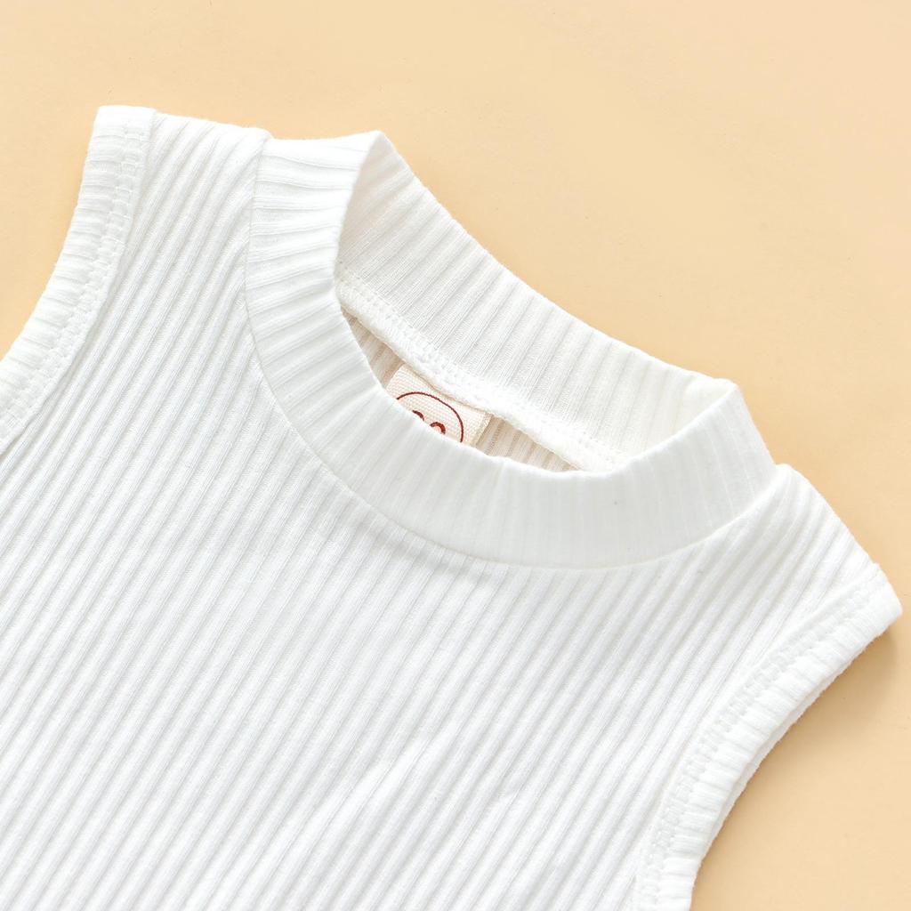 Детская летняя юбка для девочек, однотонные топы на бретелях без рукавов и повседневная мини-юбка с карманами и поясная сумка