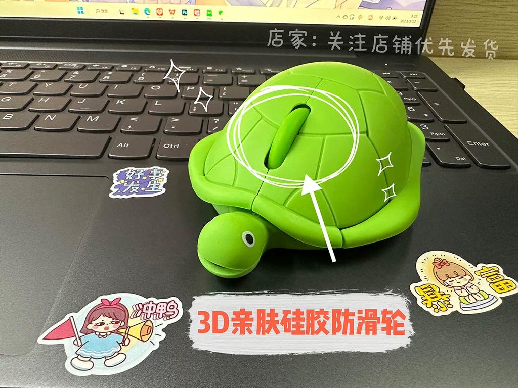 Small Turtle Mouse 2Nd Gen 3 Mode Wired Wireless 2.4G Bluetooth Chargeable Silent For Laptop Desktop Home Spoof Gift For Friend