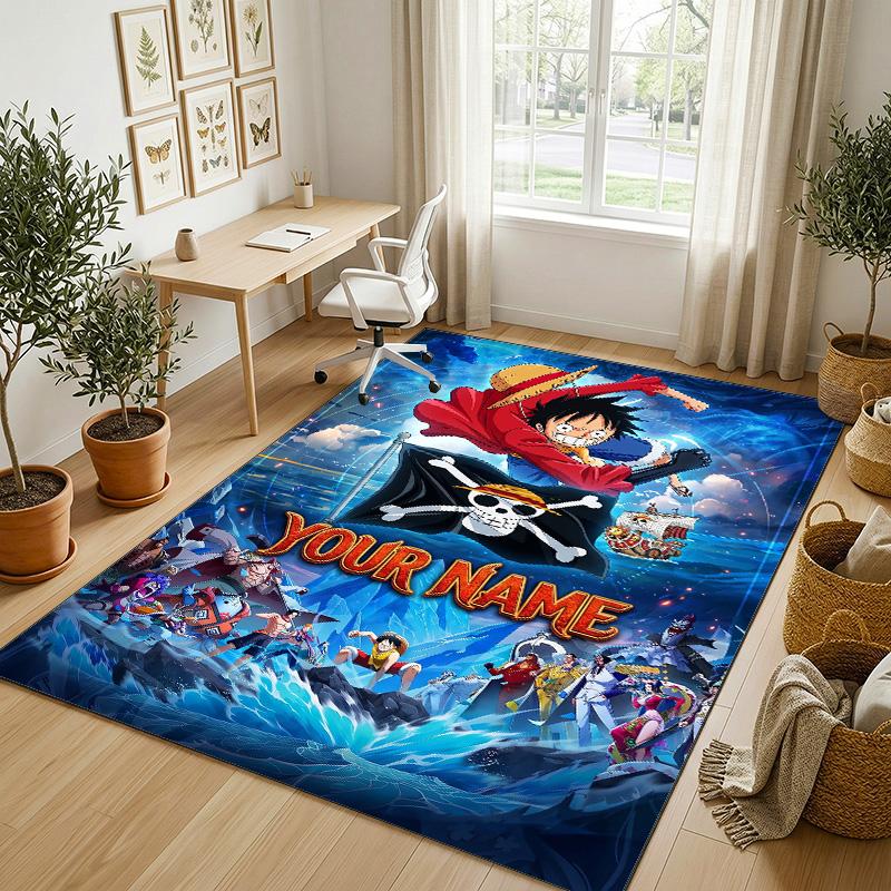 Personalized Crystal Velvet Carpet,One Piece Custom Printed Name, Plush Area Rug For Home Indoor Decor