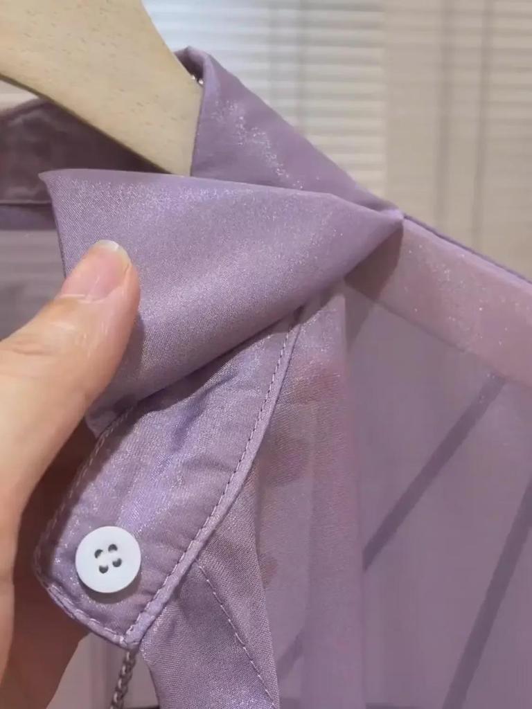 Женская шифоновая рубашка для защиты от солнца - Легкий, свободного кроя кардиган с длинным рукавом для лета