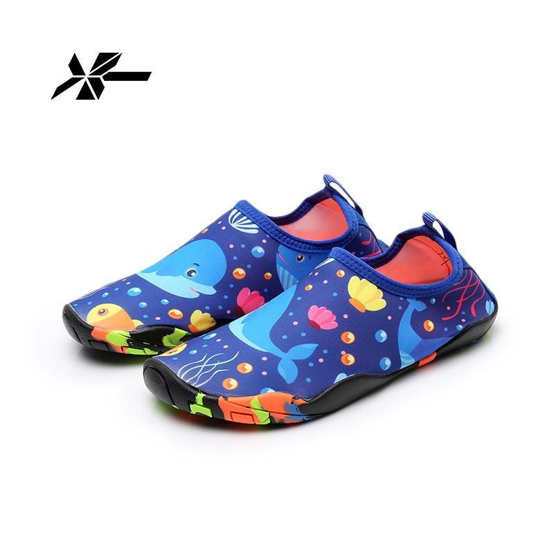 Детские ручьевые туфли пляжные туфли и носки wading shoes быстросохнущие дышащие для улицы пол дом кожа мягкое дно ловить море