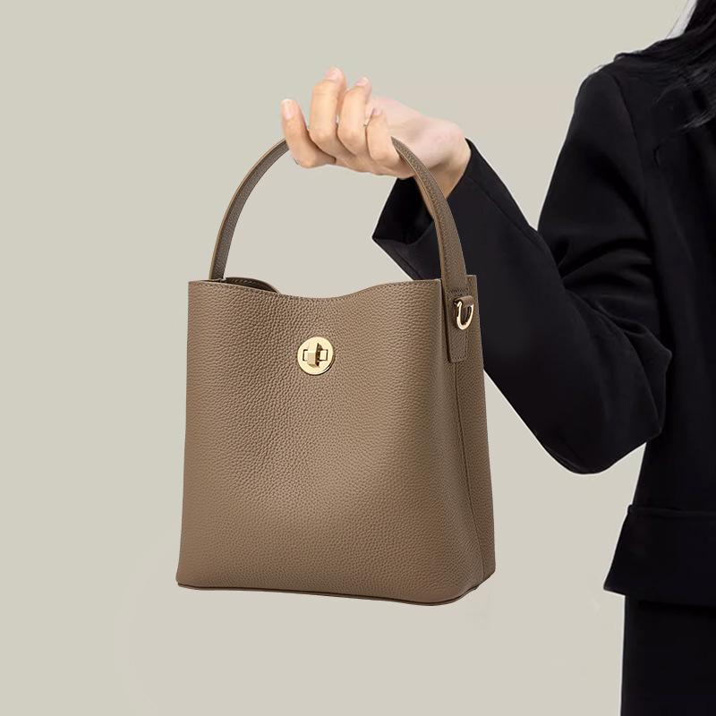 Новая женская сумка кроссбоди, сумка-ведро, из натуральной кожи, на одно плечо, универсальная, для работы