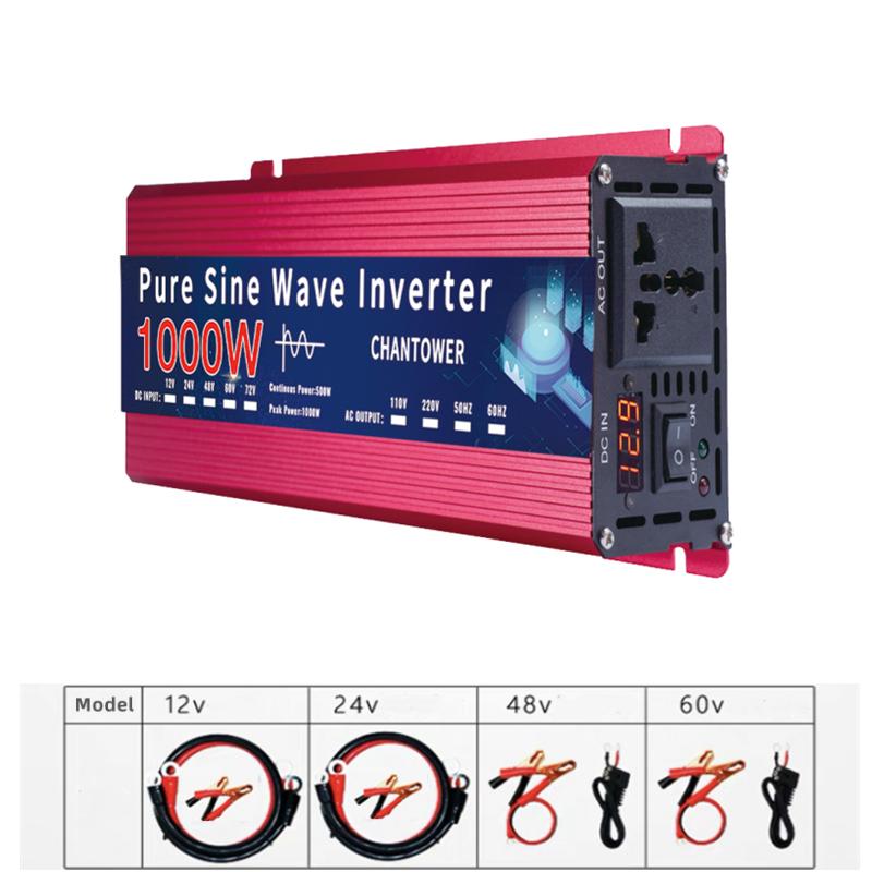 Инвертор чистой синусоиды DC 12V/24V/48V/60V/72V в AC 220V/110V 1000W 2000W 3000W 4000W 5000W Преобразователь мощности Автомобильный Солнечный инвертор