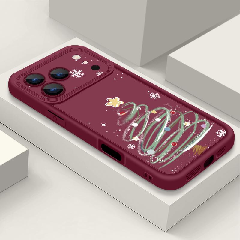 Christmas Tree Pattern Case For iPhone 17 Air 16e 16 15 14 Pro Max 13 17 Pro Max 17 Pro 17 Shockproof Soft TPU Silicone Phone Cover Funda