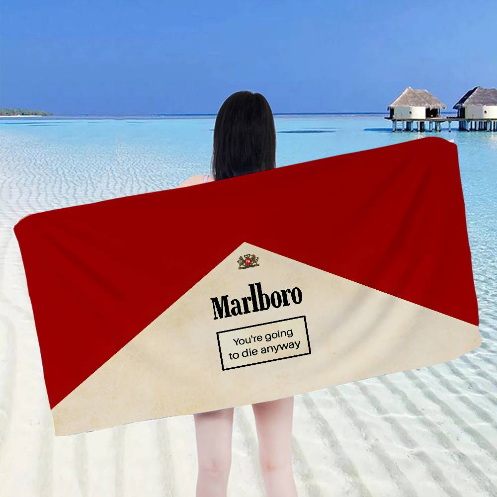 Ретро M-Marlboro Микрофибра Пляжное полотенце Впитывающее Быстросохнущее Мягкое Йога Плавание Курорт Альпинизм Полотенце