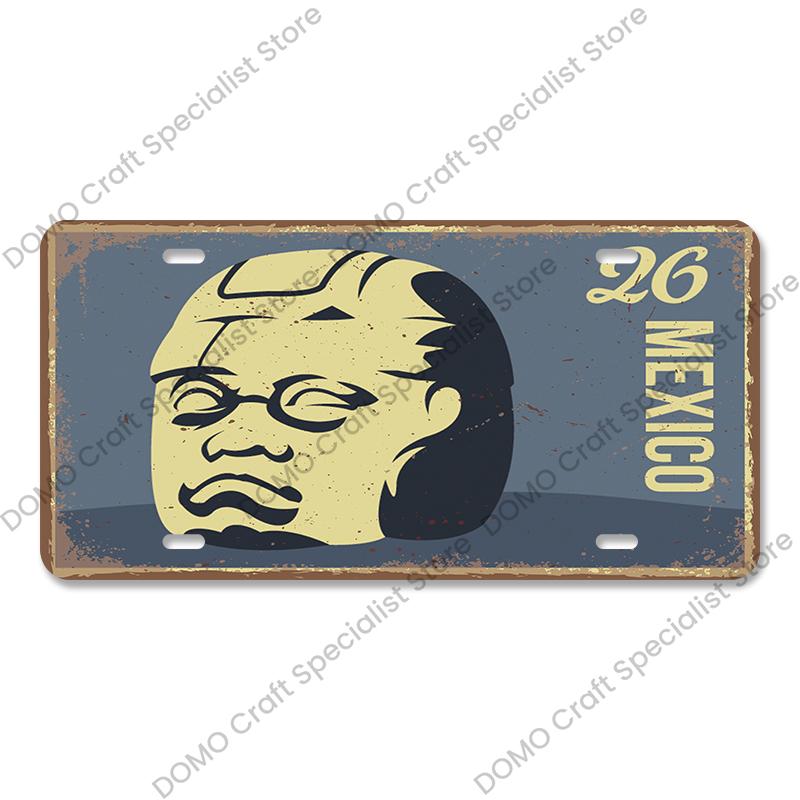 National Landmark Poster Car License Plate Retro France New York Australia Metal Tin Signs Wall Decor Garage Car Club