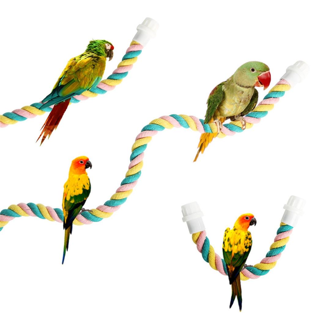 Bird Hemp Rope Swing, Bird Cage Stand Pole Accessories, Grinding Standing Climbing For Parrot, Parakeet, Budgies, Lovebirds
