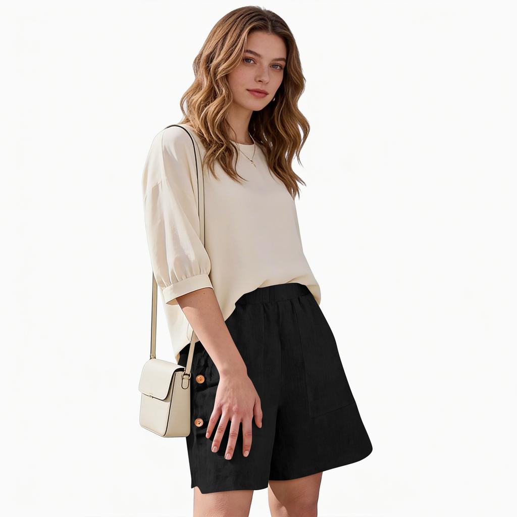 Women's Casual, Loose-fitting -color Pants With Pockets