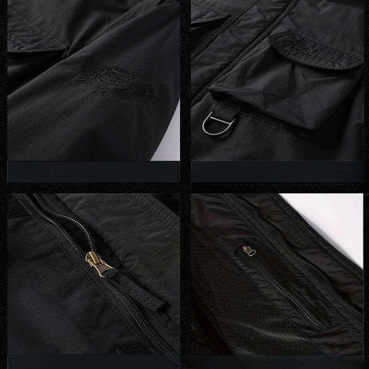 Ветрозащитная куртка с капюшоном, мужская повседневная водонепроницаемая куртка-карго с несколькими сумками, жилет, подходящий для активного отдыха