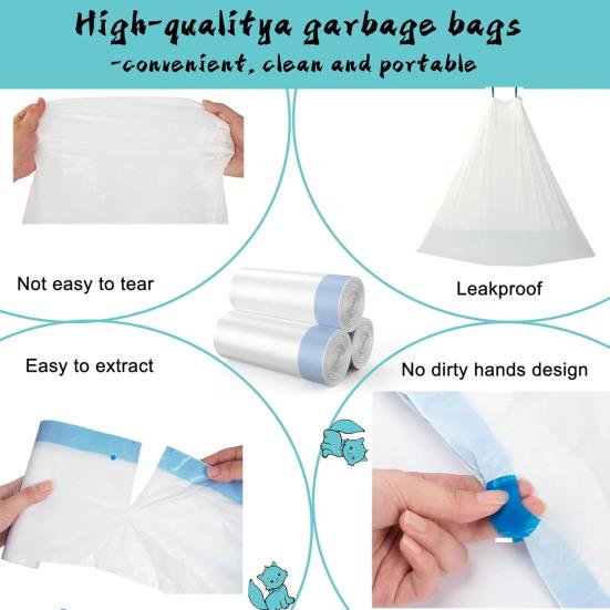 60 шт. Мешки на шнурке для кошачьего наполнителя Подкладки для кошачьего туалета Мешки для сбора отходов домашних животных без грязи для большинства автоматических самоочищающихся туалетов