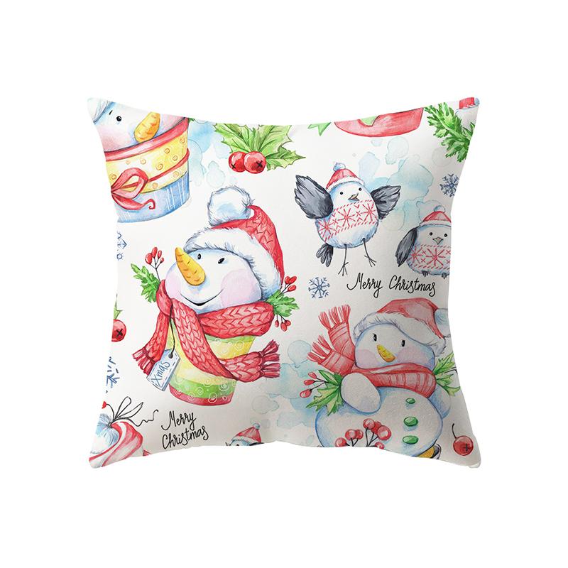 Рождественская тема, наволочка с принтом, домашняя гостиная, украшение для дивана, квадратная полиэстеровая подушка, наволочка