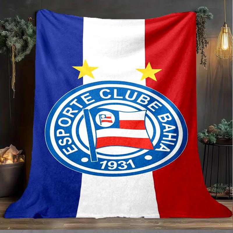 1PC Esporte Clube Bahia Sports Club Emblem Printed Soft Flannel Blanket Throw for Adult Bedroom Living Room Sofa Camping Fan gifts Christmas Gifts
