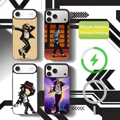 Милый мультяшный чехол для телефона Майкл Джексон (M-Michael J-Jackson) для iPhone 17, 16, 15, 14, 13, 12, 11 Plus, Pro Max, магнитный, для беспроводной зарядки MagSafe