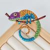 Chameleon Animal Lizard Brooch Pins Multicolor Jewelry Creative Gift for Women Fashion Office Outfit Highlight
