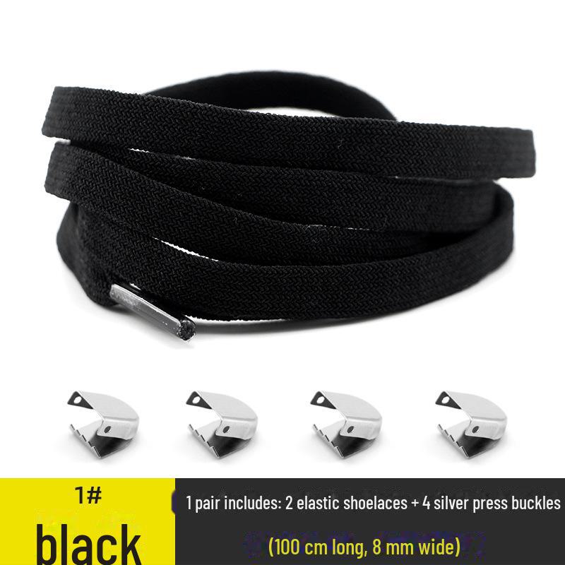 8MM Ленивые эластичные шнурки - детские, без завязывания, спандекс, двухслойные, с эластичной пряжкой