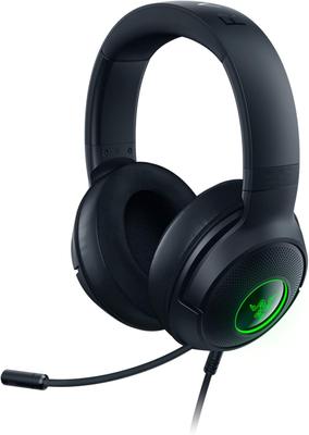 Razer Kraken V3 X Обновленная удобная проводная игровая гарнитура для длительных игровых сессий USB весит всего имеет объемный звук TriForce 40 мм однонаправленный шум