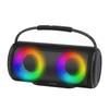 Portable NR2088 Bluetooth Speaker with Colorful Lights, Subwoofer, and Wireless Outdoor Capabilities.