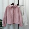 Thickened Stand-up Collar Fur Integrated Jacket Autumn and Winter New Short Loose High-end Imitation Mink Hair Cardigan Women
